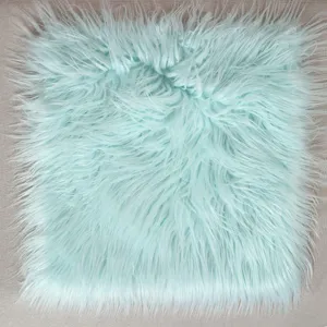 Funda de cojín de felpa larga imitación lana tibetana para sofá de sala de estar decorativa.