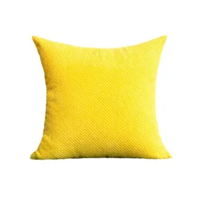 Housse de coussin texturee jaune housse de coussin carree pour canape lit decor de maison