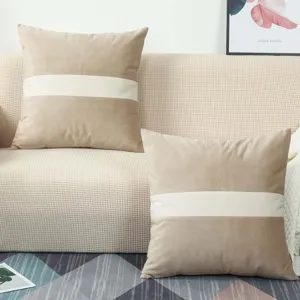 Modern thickened velvet patchwork throw pillow for home sofa and living room decor.