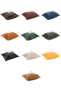 Detail view of luxury solid color wax leather tissue box covers, multi-color home car decor.