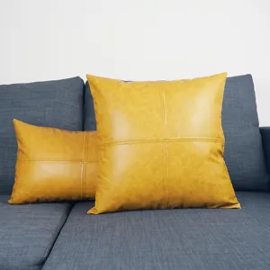 Luxus PU Leder Kissenbezug mit Crazy Horse Textur, ideal als stilvolle Sofakissen Dekoration.