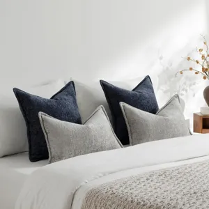 Gekörntes Chenille Zierkissen Set, weiche Deko Kissen für Sofa, Bett und gemütliches Zuhause.