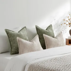 Chenille Kissenbezug strukturierter Kissenbezug für Sofa Bett Heimtextilien Detailansicht