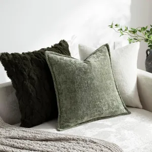 Dekorative Kissenbezüge Set mit Chenille und Kunstfell Textur für Sofa Bett Wohnzimmer.