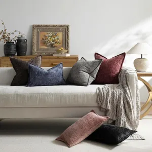 Gemütliches Kissen aus Chenille für das Sofa im Wohnzimmer, weicher Sofakissenbezug Dekor.