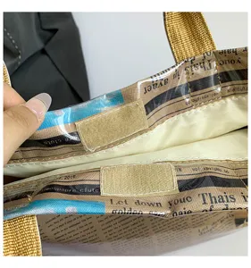Grote capaciteit krantenprint shopper stijlvolle casual handtas voor dames tas nieuw.