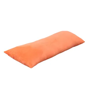 Oreiller long orange pour tête de lit, coussin en velours doux pour déco douillette 1.5m