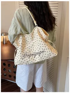 Sac cabas en toile au design de niche coréen pour femmes, grand sac à épaule décontracté.