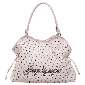 Sac cabas epaule rose pour femme, joli motif de pattes, grande capacite utilisation quotidienne.