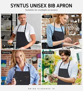 Grembiule pettorina unisex in poliestere con cinghia collo regolabile per cucina.