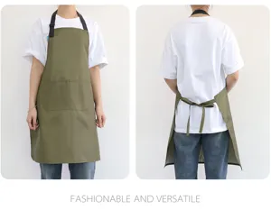 Vue détaillée du tablier de cuisine étanche montrant clairement les effets avant et arrière.