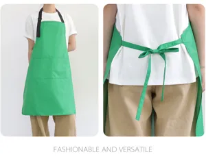 Tablier de cou réglable vert avec poche avant cuisine cuisson vêtements de travail étanches