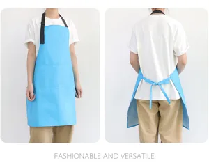 Tablier imperméable à col suspendu pour cuisine et restaurant, personnalisable avec logo.