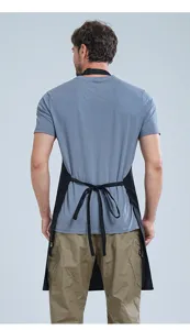 Grembiule da cucina nero impermeabile con cinghie regolabili ideale per cucinare e cuocere.