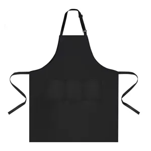 Grembiule da cucina unito impermeabile con grandi tasche e comodo cinturino regolabile.