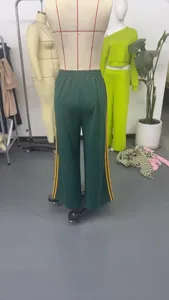 Y2K vintage high waist loose casual pants with side stripes, comfortable retro trouser.