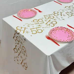 Chemin de table en tulle doré 55 ans anniversaire décoration de fête élégantes étoiles dorées