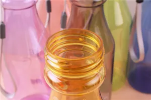 Candy color shatterproof plastic water bottle, portable sports travel cup, clear sealed drinking mug.