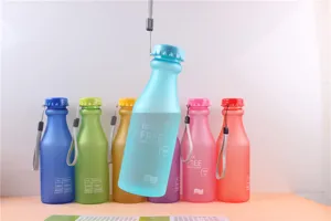 Candy color frosted plastic water bottle 550ml portable sports leakproof cup for daily use