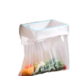 Foldable kitchen trash bag holder cabinet door hanging garbage bin storage rack organizer