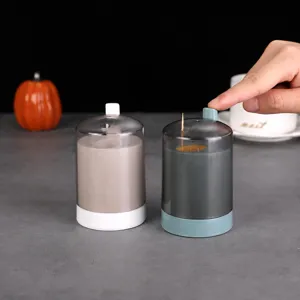 Press Type Automatic Pop Up Toothpick Holder Household Plastic Portable Toothpick Dispenser Jar For Home Kitchen Restaurant