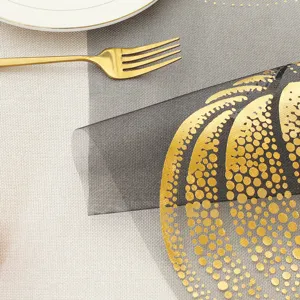 Camino de mesa de malla con puntos dorados de Halloween mantel decorativo para fiestas