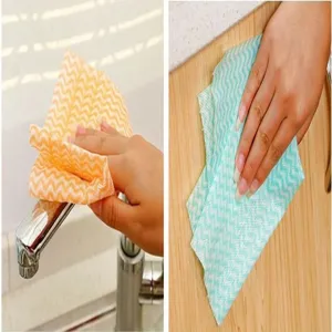 Chiffon de cuisine jetable en non-tissé, résistant à l'huile, utilisation humide et sèche.