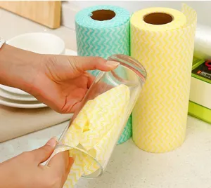 Chiffon paresseux jetable non-tisse nettoyage de cuisine nettoyage verre detail.