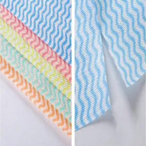 Chiffon de nettoyage de cuisine non tissé jetable torchon paresseux motif vague