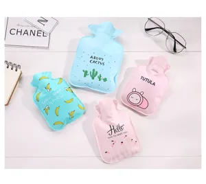 Cute cartoon water injection hot water bag portable mini hand warmer cute winter warming pouch