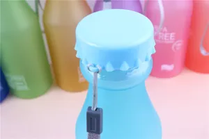 Candy color frosted plastic water bottle portable sports drink cup with crown cap.