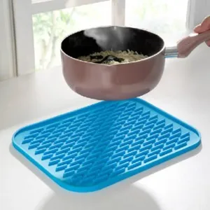 Tappeto scolapiatti in silicone resistente al calore antiscivolo rettangolare per cucina