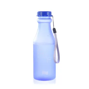 Portable frosted plastic water bottle 550ml, candy color leakproof sport drink bottle.