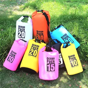 Bolsa Seca Impermeable para Exteriores Lona de PVC Flotante Rafting Playa Natación Bolsa de Cubo Impermeable para Deportes Acuáticos