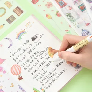 Cute decorative journaling stickers set for DIY diary and planner aesthetics 6 sheets