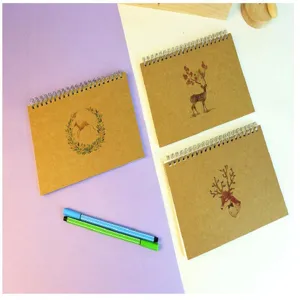 Taccuino a spirale A5 in carta kraft, agenda giornaliera e diario per lavoro e studio efficiente.