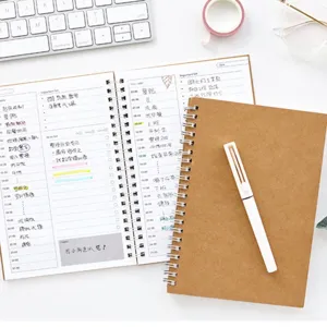 Taccuino a Spirale A5 Agenda Giornaliera Mensile Settimanale Manuale di Efficienza Blocco Note Ufficio Scuola Cancelleria