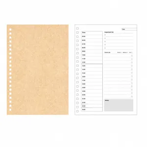 A5 daily planner notebook with time table, todo list, and memo layout for work efficiency.