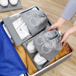Tragbare Reiseschuhtaschen mit transparentem Sichtfenster und Kordelzug für Sneaker.