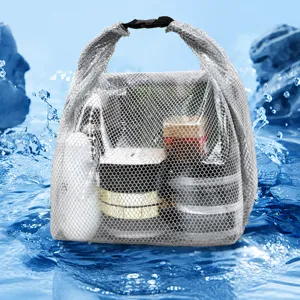 Waterproof EVA Travel Cosmetic Bag Large Capacity Toiletry Storage Pouch Clear Mesh Makeup Organizer For Swimming