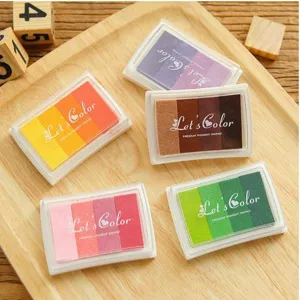 Colorful Gradient Ink Pad Stamp Pad Concave Waist Design Plastic Shell For Scrapbooking DIY Craft Office School Stationery