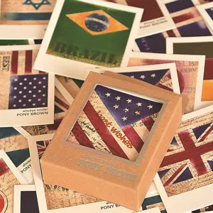 Mini ensemble de cartes postales vintage en boite, cartes d'illustration retro.