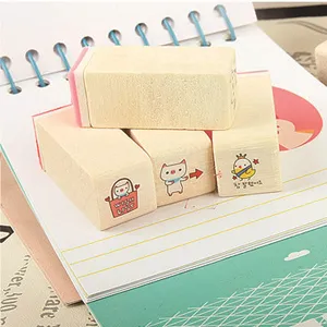 Cute wooden rubber stamps set with adorable animal patterns, perfect for diary and album decoration.