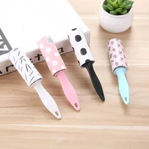 Portable Lint Roller Sticky Hair Removal Brush Plastic Dust Cleaner For Clothes