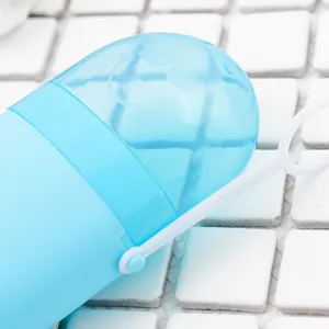 Estuche de viaje portátil para cepillo de dientes soporte de plástico almacenamiento azul