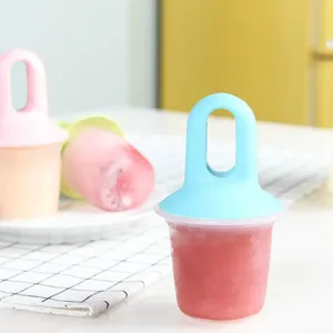 Moule à glace en silicone créatif DIY, joli fabricant de popsicle à poignée ronde pour cuisine.