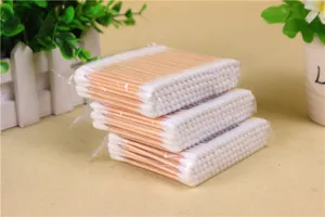 100pcs wooden cotton swabs double-headed sterile buds cosmetic makeup removal cotton buds