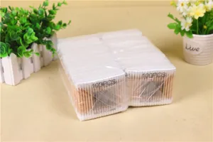 Detailed view of 100pcs double-headed wooden cotton swabs in bundled packaging for daily use.
