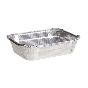 Rechthoekige aluminium schaal voor bakken, barbecue en afhaalmaaltijden. Zeer sterk en handig.