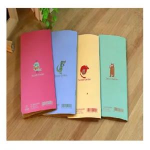 Portable pocket notebook set of 4 colorful travel journals with cute cartoon animal covers.